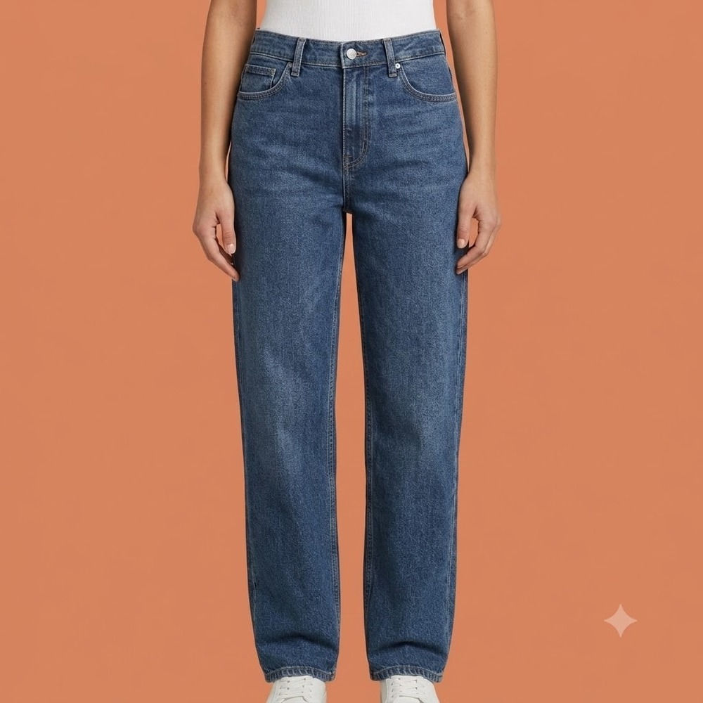 Calvin Klein Jeans Women's Size 12 Straight Leg Dark‎ Wash Stretch Denim EUC